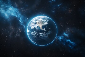 View from space of planet Earth, the nitrogen ozone layer