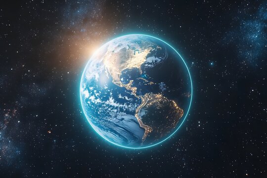 View from space of planet Earth, the nitrogen ozone layer