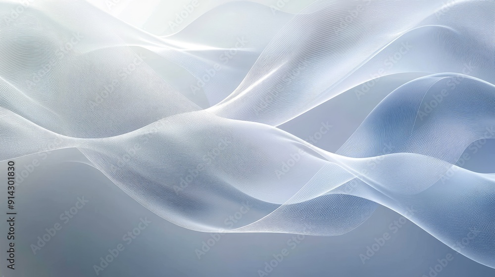 Poster abstract white background with flowing lines and gentle gradients, creating a modern look