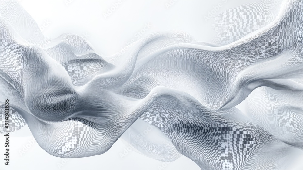 Aufkleber abstract white background with flowing lines and gentle gradients, creating a modern look
