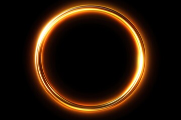 Glowing orange neon circle on black background
