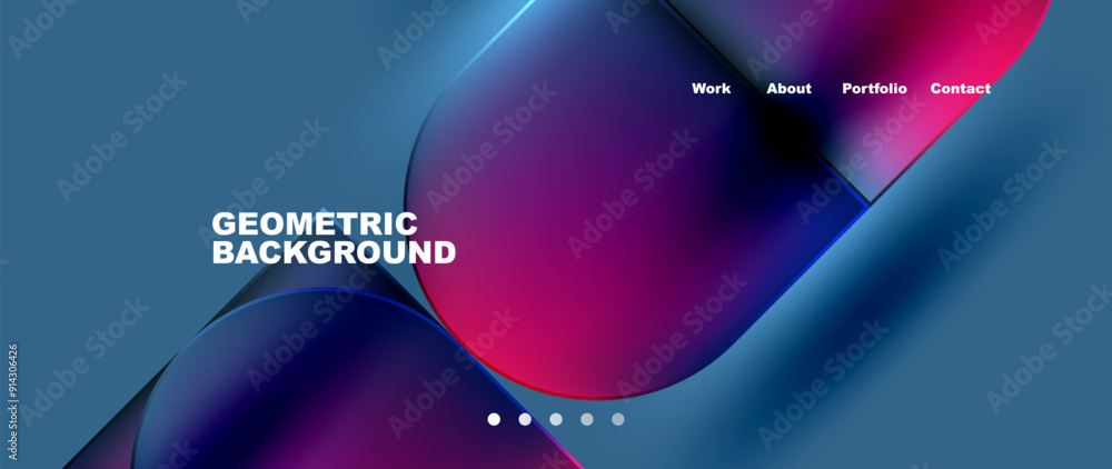 Leinwandbilder bright colorful squares with round elements minimal geometric background. vector illustration for wa