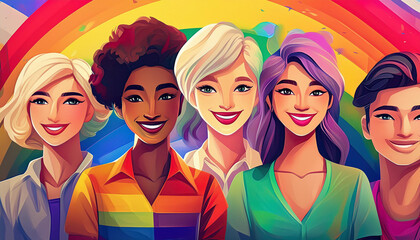 Pop art illustration, banner, texture or background representing Pride Day and the LGBT community