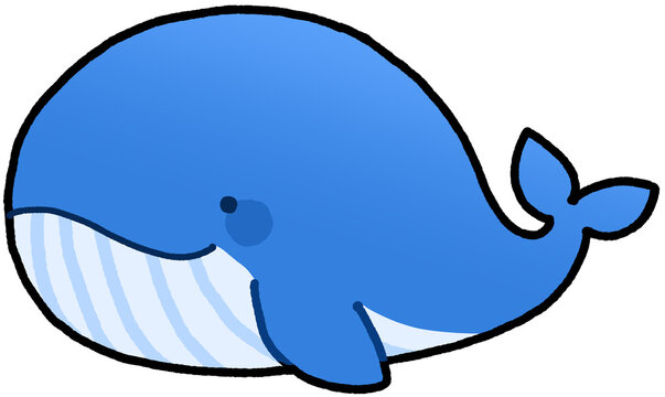 recommend clip art: Blue Whale Sea Animals Cute Character Clip Art Doodle Cartoon