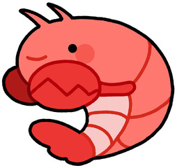 Lobster hand-drawn Sea Animals Cute Character Clip Art Doodle Cartoon Transparent Background