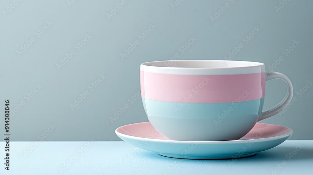 Poster High detail minimal icons and symbols in soft pastel colors with a flat design and clean lines Stock Photo with copy space