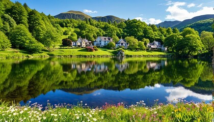 Obraz premium Spring in Lakeside Meadows