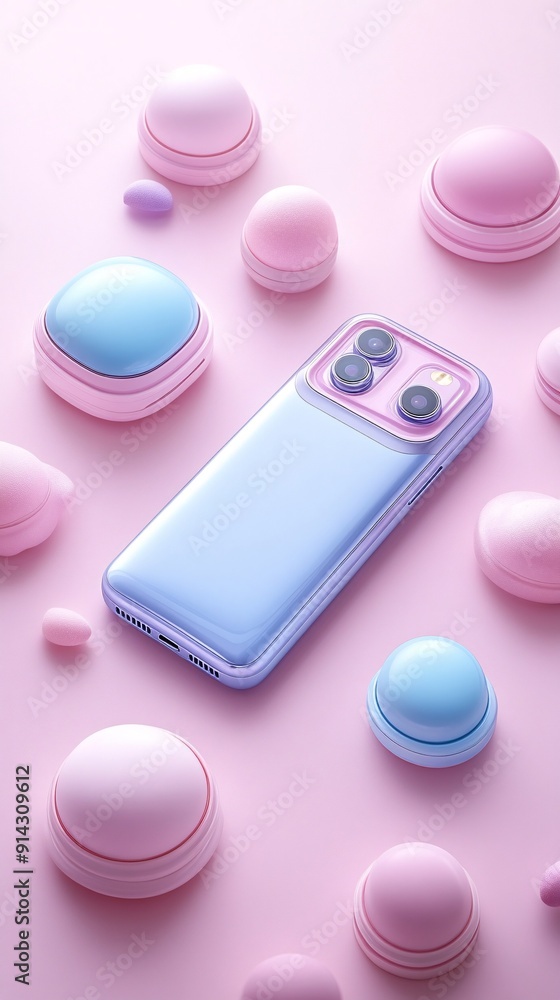 Poster Minimal symbols and icons in flat design with clean lines and high detail rendered in pastel colors Stock Photo with copy space
