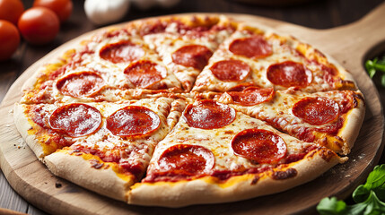 pizza on a table