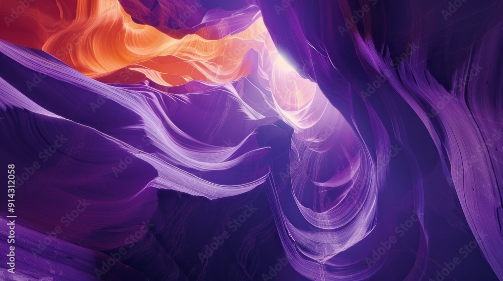 Poster a photograph of antelope canyon, where the walls create intricate patterns and shapes in shades of p