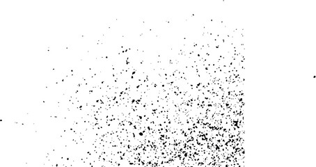 Abstract Splatter Vector Illustration with Irregular Black Dots and Particles Scattered Across White Background