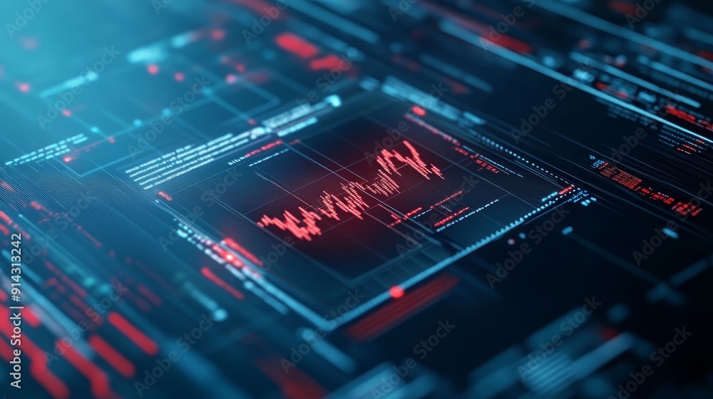 Aufkleber digital financial data visualization chart