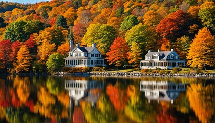 Obraz premium Autumn in Scenic Riverbanks
