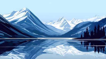 illustration of Altay landscapes