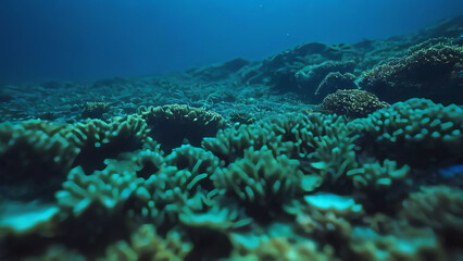 Naklejka premium coral reef in the blue sea