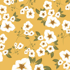 A flowers textile fabric clothes pattern are distributed evenly, creating a balanced and aesthetically pleasing design