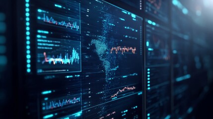Obraz premium Digital Display of Global Financial Data