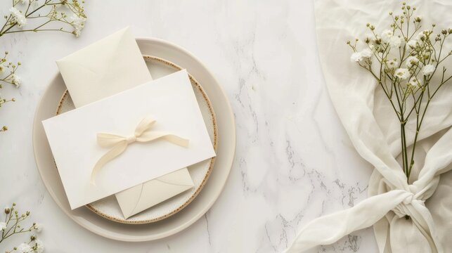 Elegant retirement party invitation card on a table. - Powered by Adobe