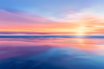 Fototapeta premium Serene Sunset at Sea: A Harmonious Blend of Pantone Colors Reflecting the Beauty of Nature at Dusk
