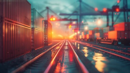 Fototapeta premium Logistics and transportation blurred background