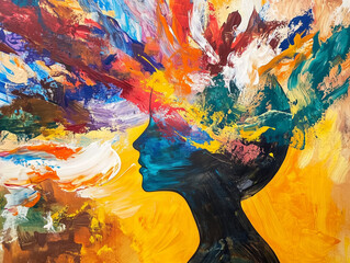 Express emotions and heal through creative art therapy, fostering personal growth and emotional well-being. Ideal for mental health, therapy, and wellness visuals. AI