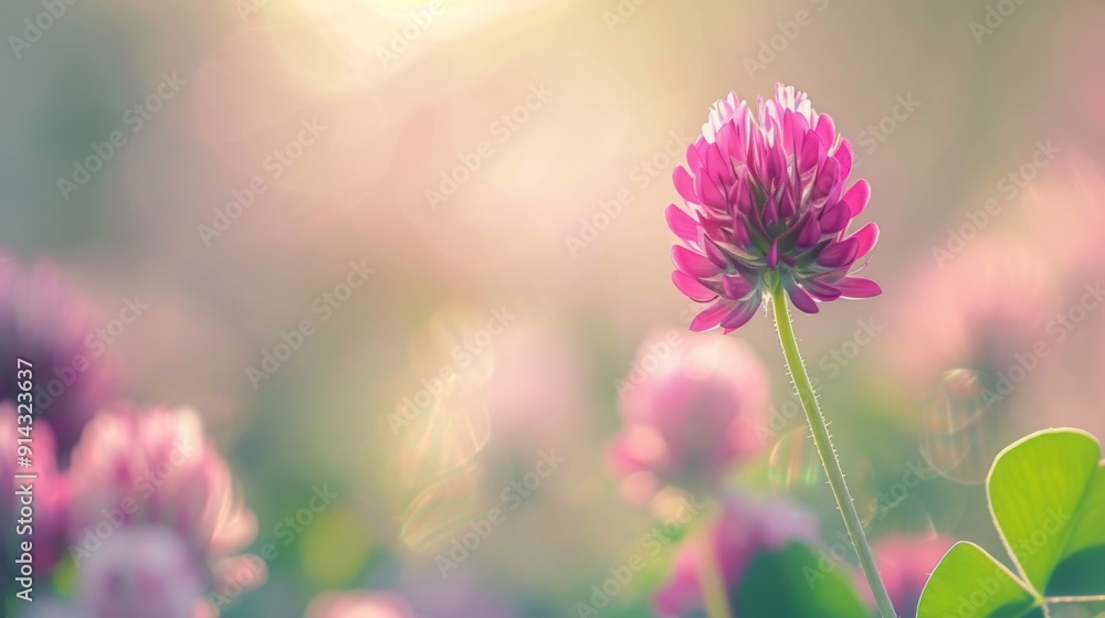 Canvas Prints Red clover wildflower in a natural setting