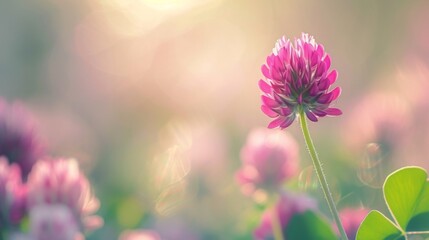 Obraz premium Red clover wildflower in a natural setting
