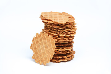 Wafer snacks on a white background