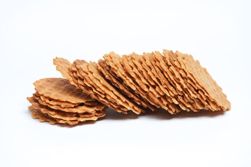 Wafer snacks on a white background