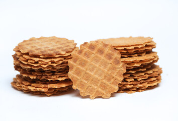 Wafer snacks on a white background