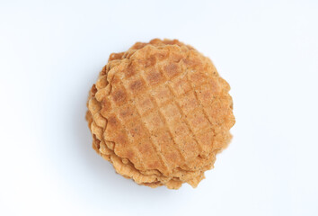 Wafer snacks on a white background