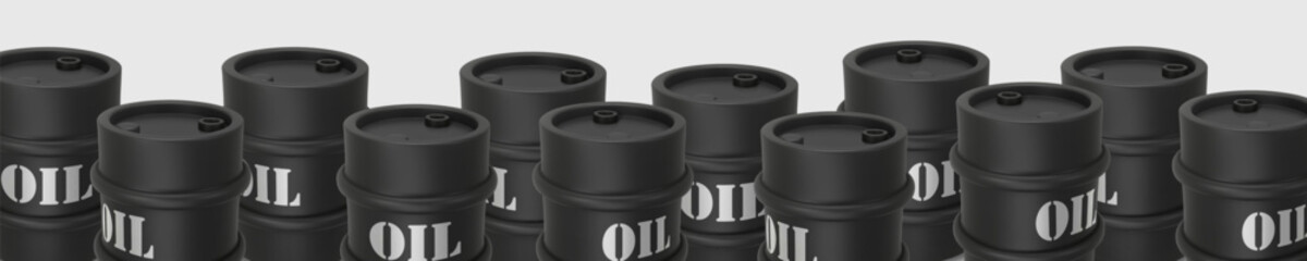 Black metal drum. 3D rendering. Vector illustration isolated on white. Barrel of oil. Dangerous chemical liquids, flammable gases, toxins, oils, radiation waste. Oil Industry, Petrol Sign