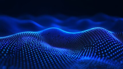 Abstract blue digital wave background with dot pattern. Futuristic technology concept. Perfect for backgrounds and presentations.