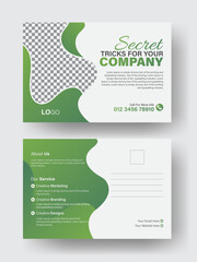 Double sided postcard design, marketing agency poster, business marketing agency postcard vector Template.
