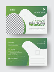 Double sided postcard design, marketing agency poster, business marketing agency postcard vector Template.

