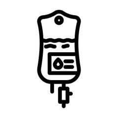 intravenous iv drip line icon vector. intravenous iv drip sign. isolated contour symbol black illustration