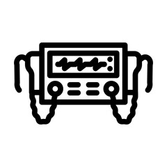 defibrillator ambulance line icon vector. defibrillator ambulance sign. isolated contour symbol black illustration