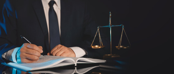 Notary public signing paper contract