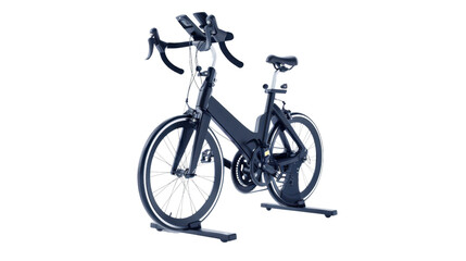 Fitness stationary bike on transparent background