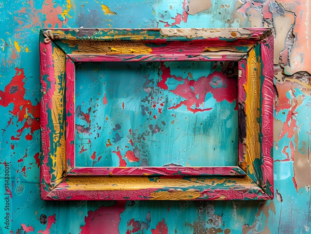 Poster vibrant bohemian styled frame with eclectic patterns and hand crafted details