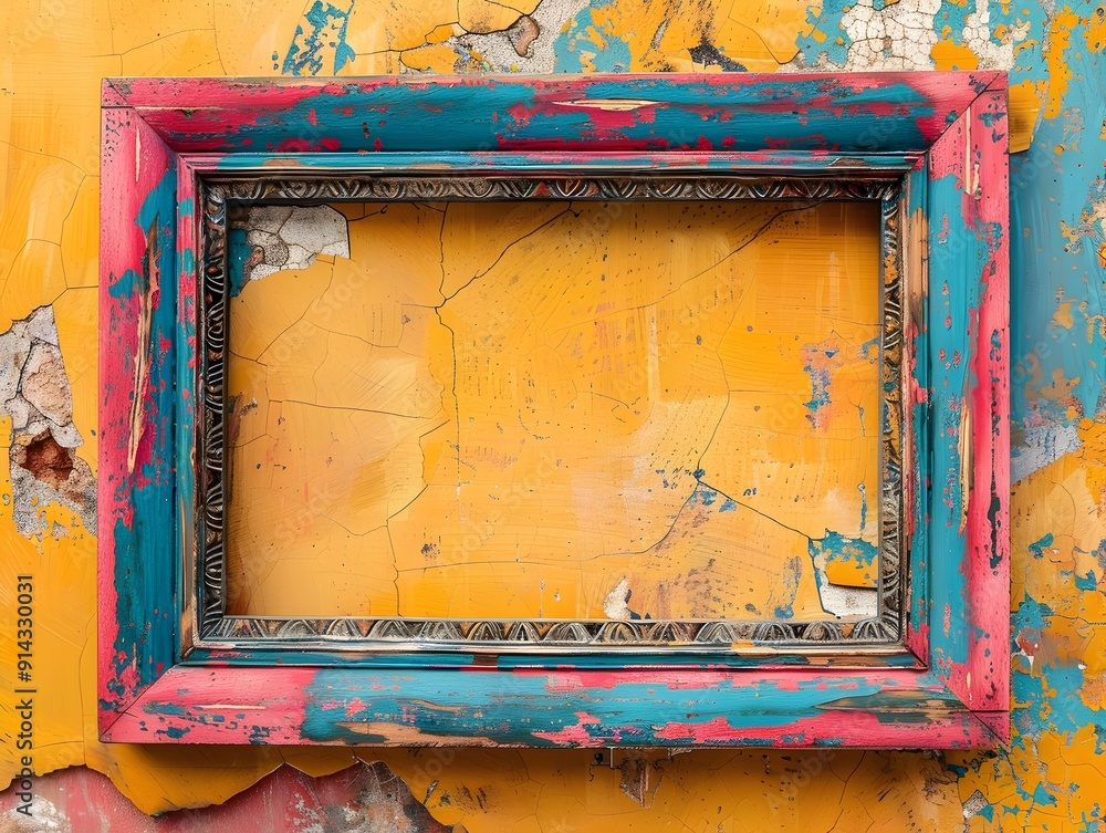 Poster vibrant bohemian style frame with eclectic patterns and hand crafted aesthetic