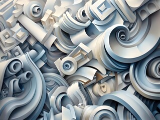 Abstract 3D Geometric Shapes Background.
