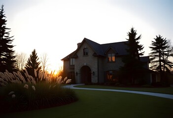 A large two-story Victorian-style house with a wrap-around porch, dormers, and multiple chimneys surrounded by trees and a well-manicured lawn
