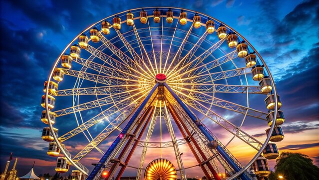 Illuminated Ferris Wheel Reflecting the Festive Spirit of the Carnival  AI Generated