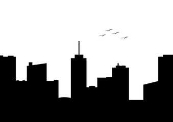 skyline silhouette city with simple or minimalist design