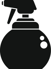 Black silhouette icon of a spray bottle for watering plants, cleaning solutions or hair products