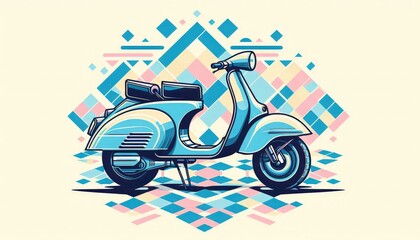 Obraz premium scooter, scooter, Wide large wall decor portrait illustration, landscape, unique art, wall decor, art, motor bike art