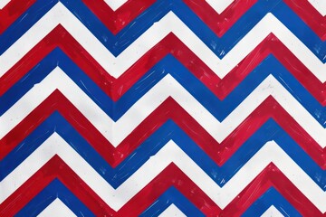 Obraz premium Red, white and blue chevron pattern background for the USA theme White space between each zigzag line of red, white or royal blue color palette Generative AI
