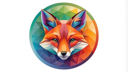 Obraz premium A Stylized Circle Embracing a Geometric Fox Head Logo Generative AI
