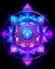 Dharma Chakra Buddhism art nouveau illustration